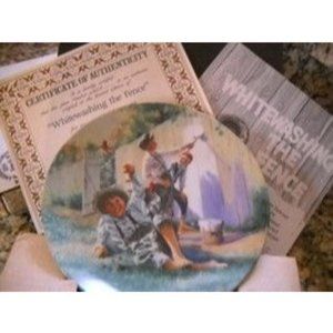 Edwin M Knowles Mark Twain's Tom Sawyer White Washing The Fence Col Plate